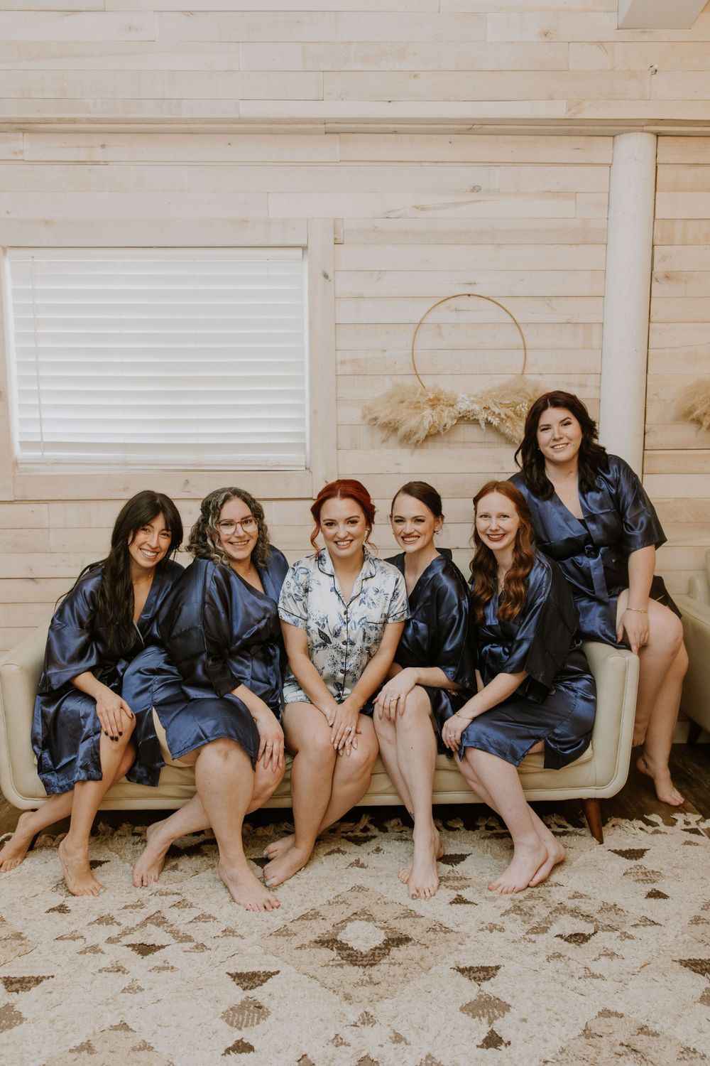 Bridal party photos wedding at Ever After Farms Stockyard Barn captured by Lindsay McDow Photography. Top Knot Artistry, DJ Last Call
