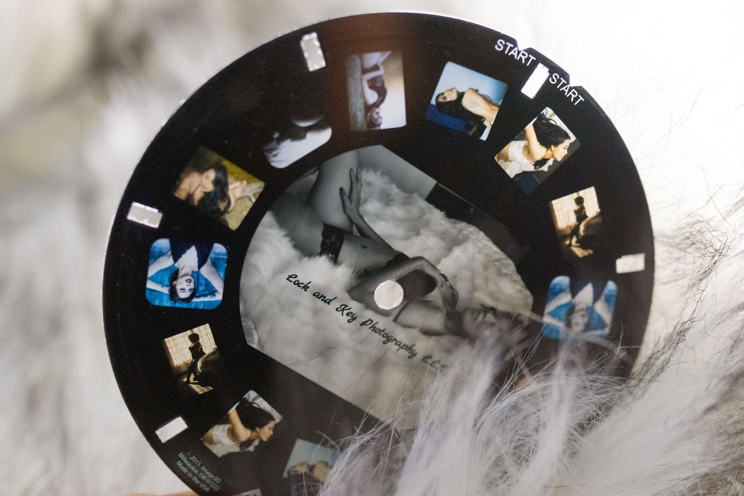 Custom boudoir viewfinder with images from Fort Worth empowerment sessions created by Lock & Key, a top boudoir photographer in Fort Worth.