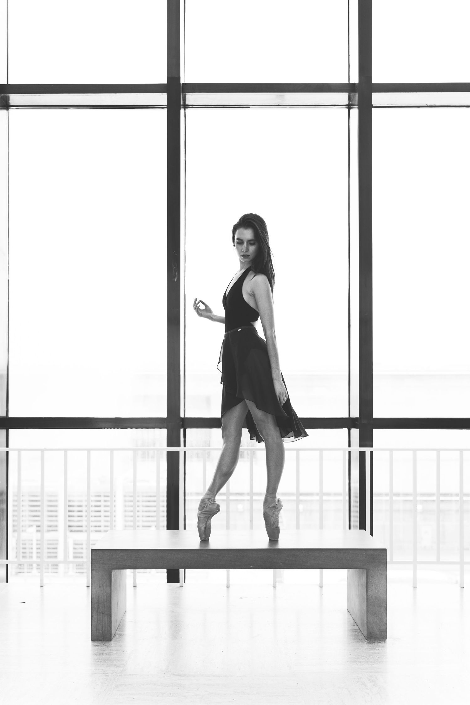 Chicago Dance Photography of Professional ballerina performing a solo routine inside the Art Institute of Chicago’s modern wing