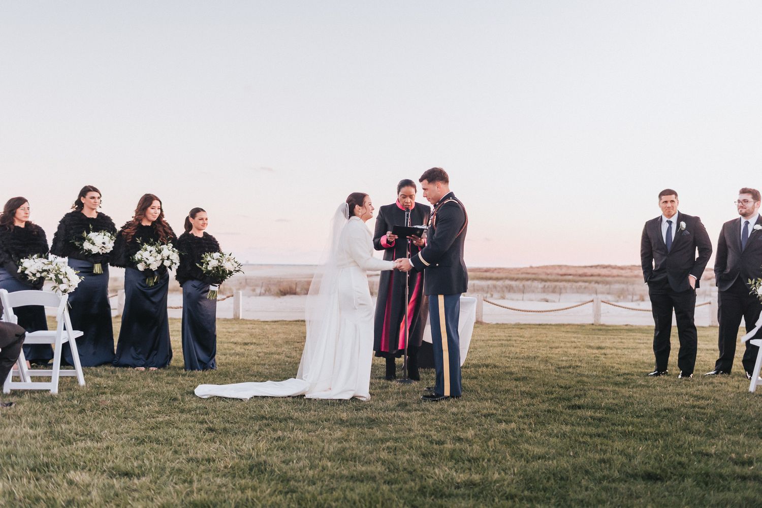 Gatsby on the Ocean- Long Island Outdoor Wedding Ceremony on the Beach