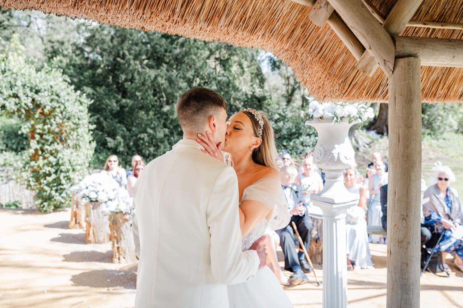 First kiss at a wedding in kent
