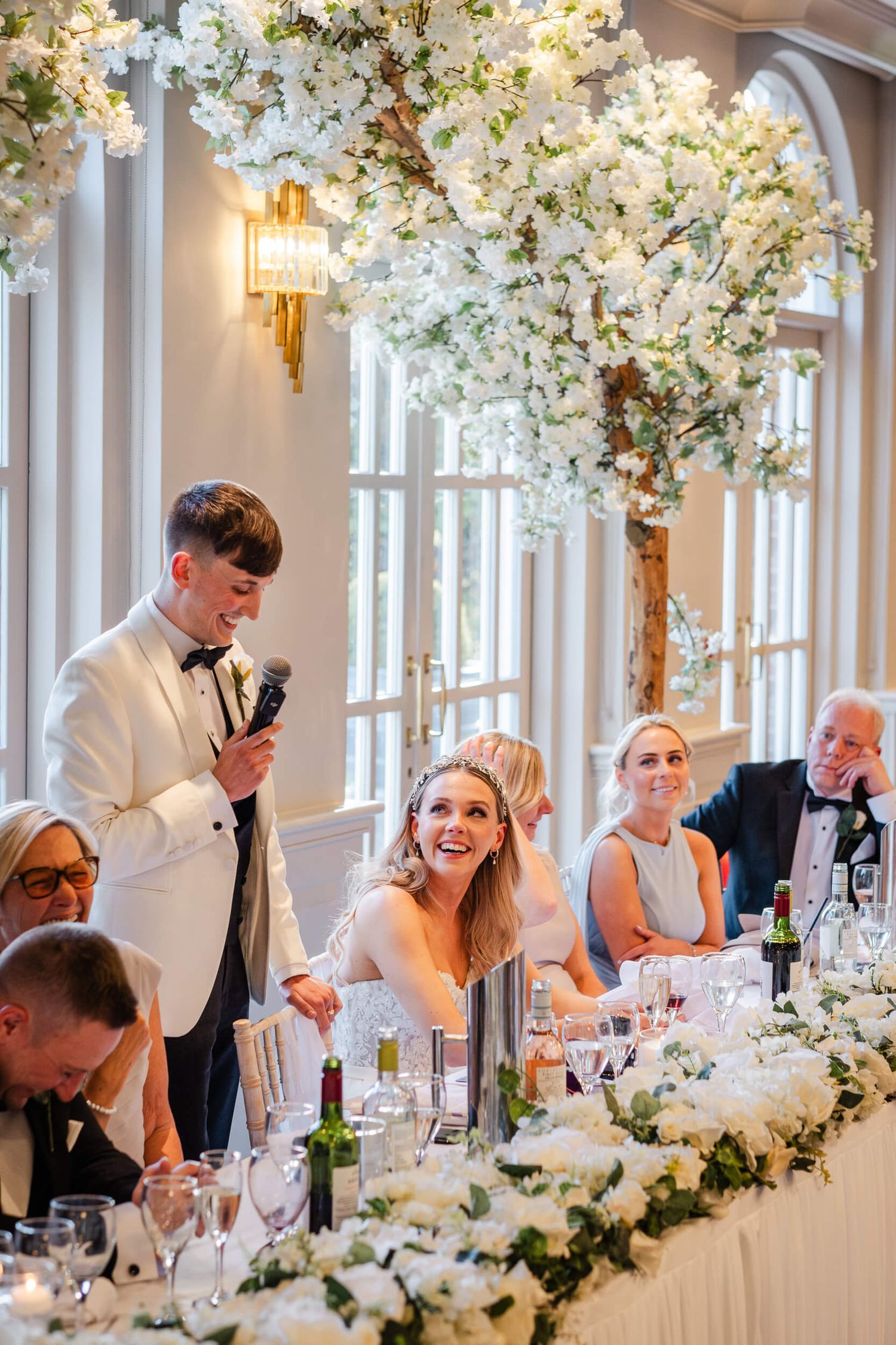 groom speech at wedding in the orangery in Maidstone