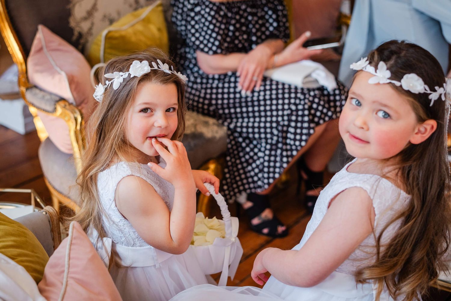 Flower girls at a wedding in The Orangery Maidstone Kent Wedding
