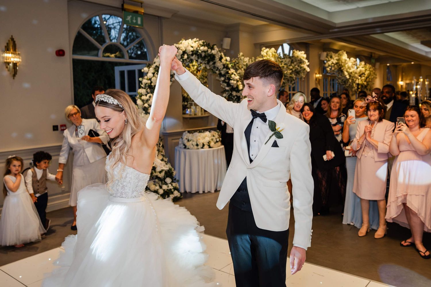 bride and groom first dance at wedding
