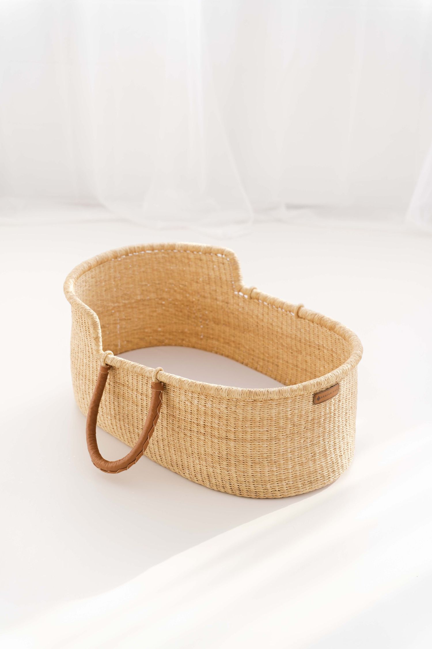 Light beige woven rustic fabric belt with brass D-ring buckle shown at multiple angles against white background.