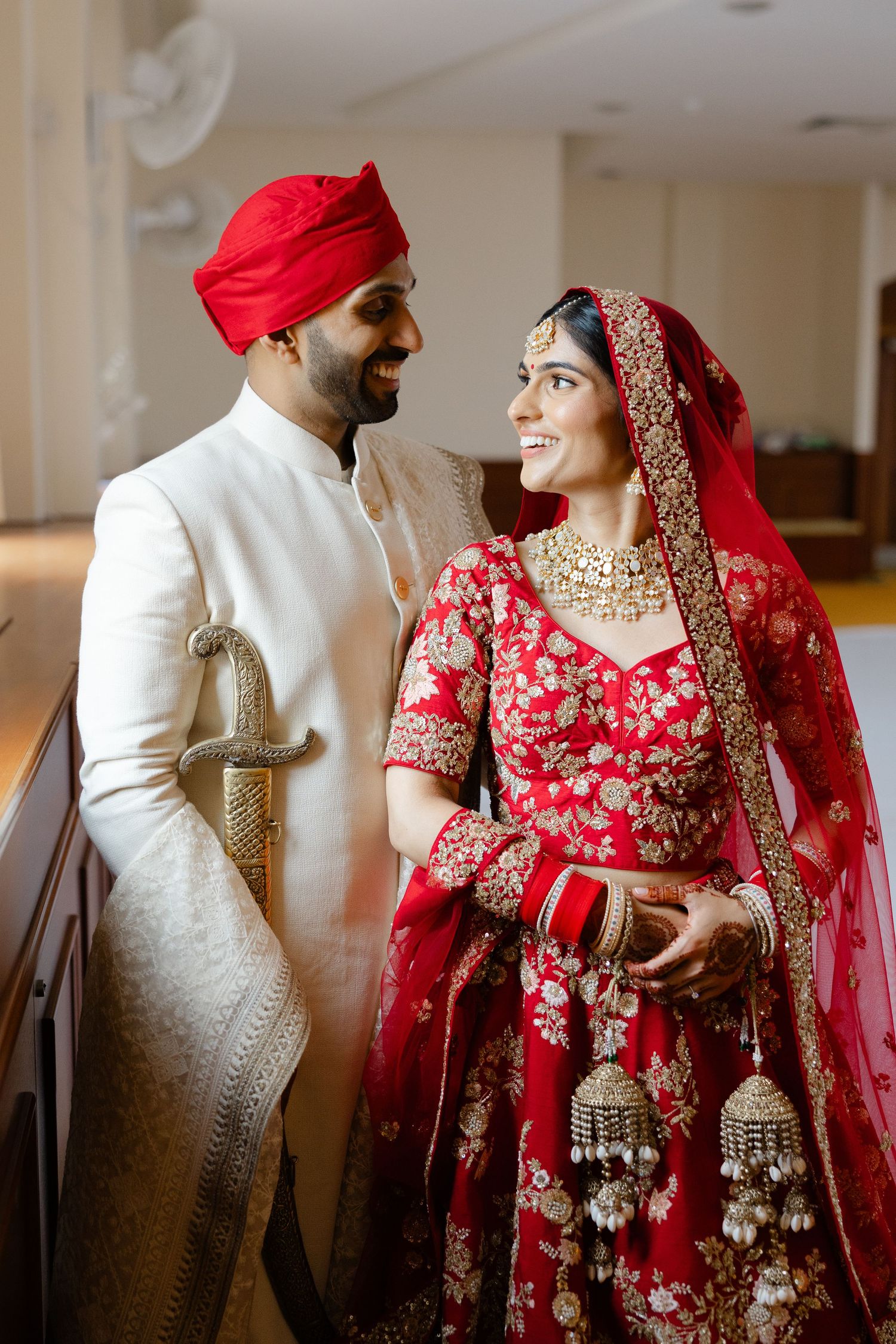 Sikh bride and groom in Hounslow Gurdwara