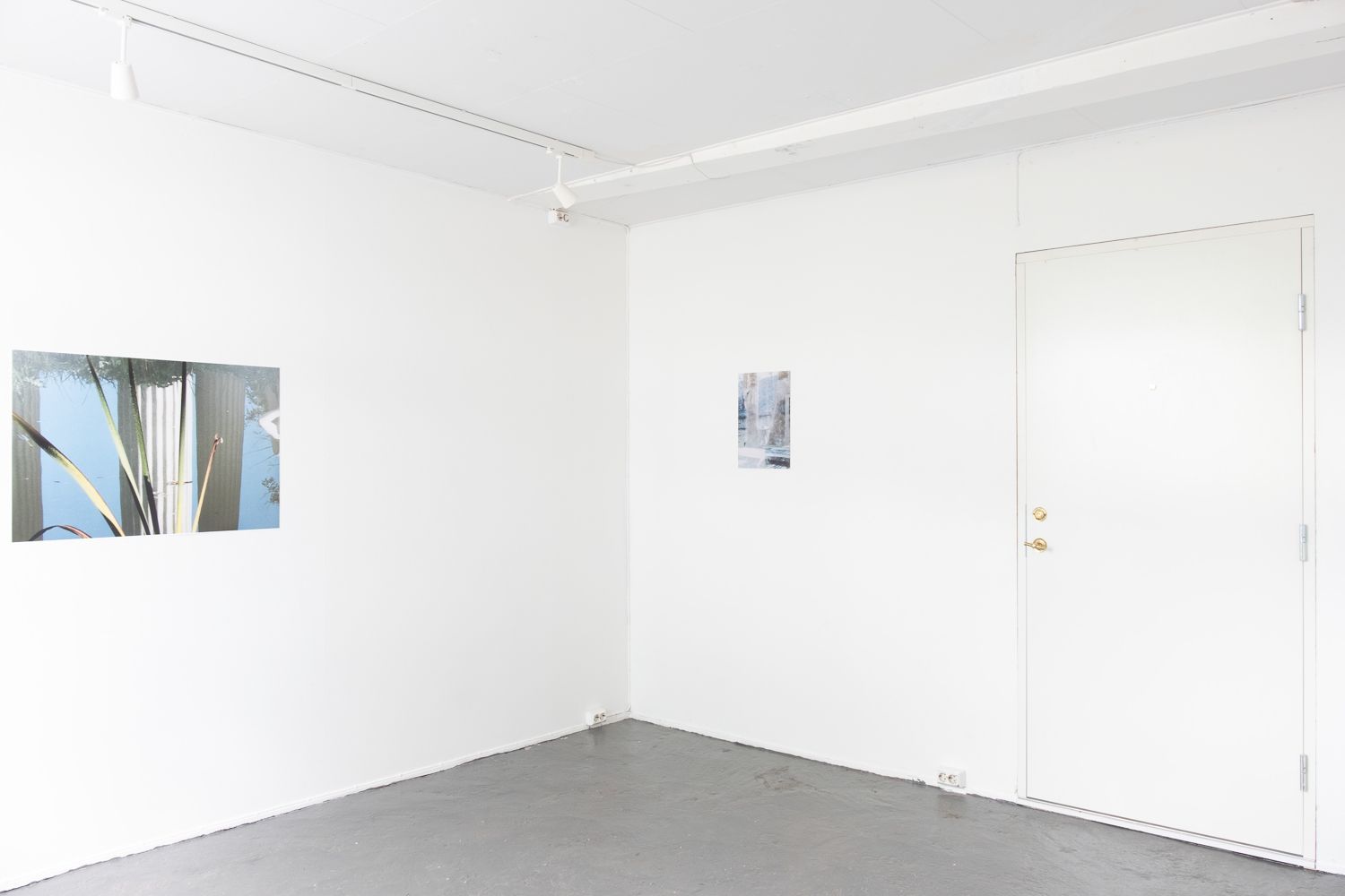Installation showing two prints by Dan Skjæveland at Galleri Blunk, May 2019, exhibited with Correia and Roura.