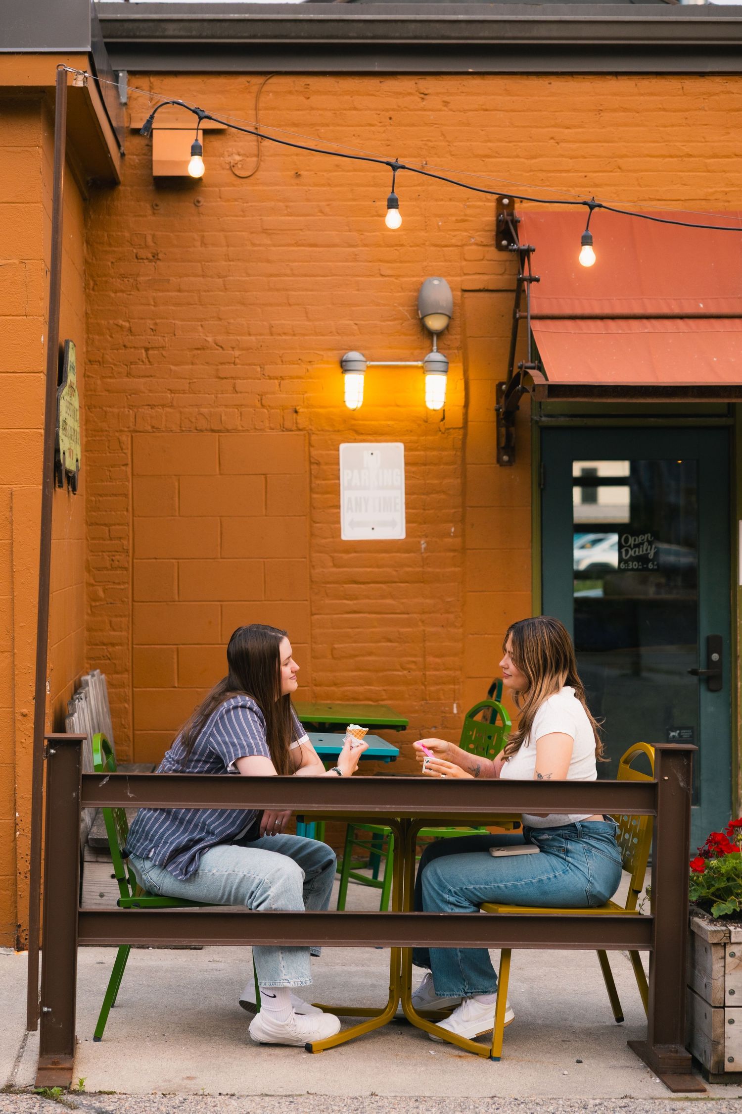 madison wi couples engagement photographer professional photos monroe street colectivo chocolate shoppe ice cream date night lgbtq verona