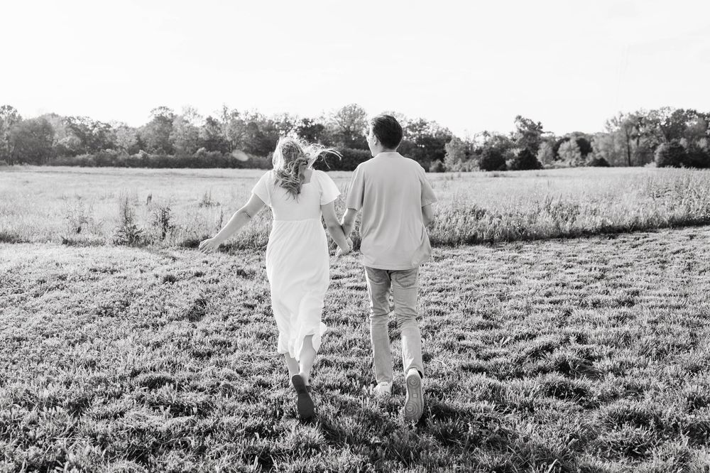 Grass field engagement session. Nashville, Tennessee Wedding Photographer