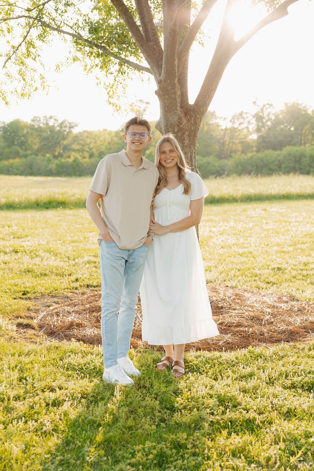 Grass field engagement session. Nashville, Tennessee Wedding Photographer