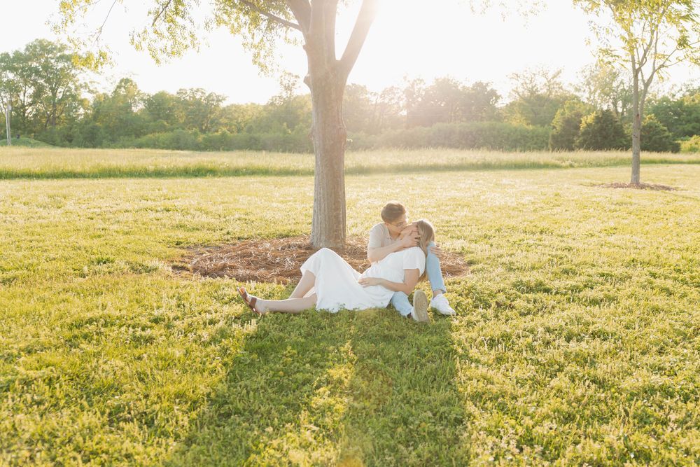 Grass field engagement session. Nashville, Tennessee Wedding Photographer