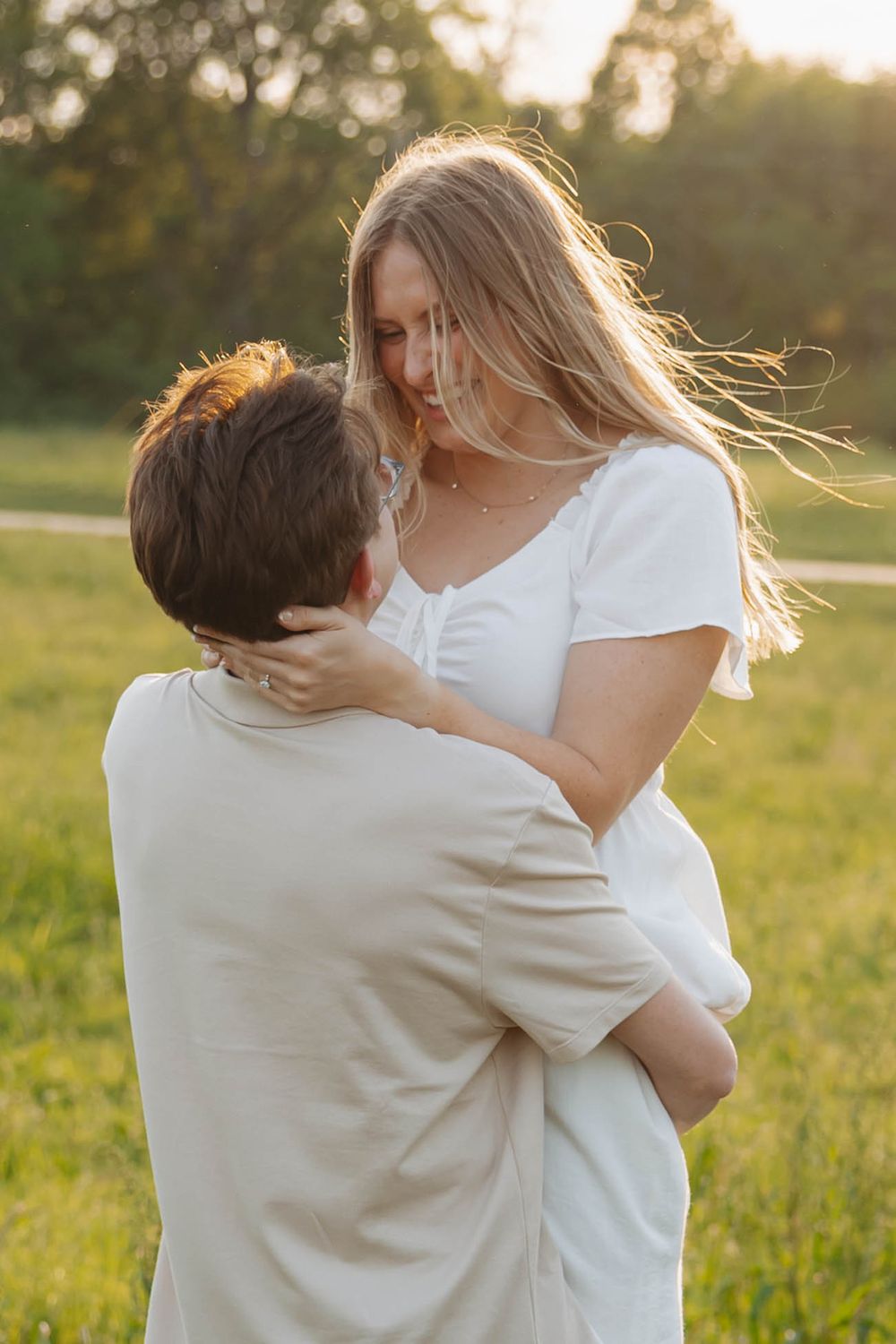 Grass field engagement session. Nashville, Tennessee Wedding Photographer