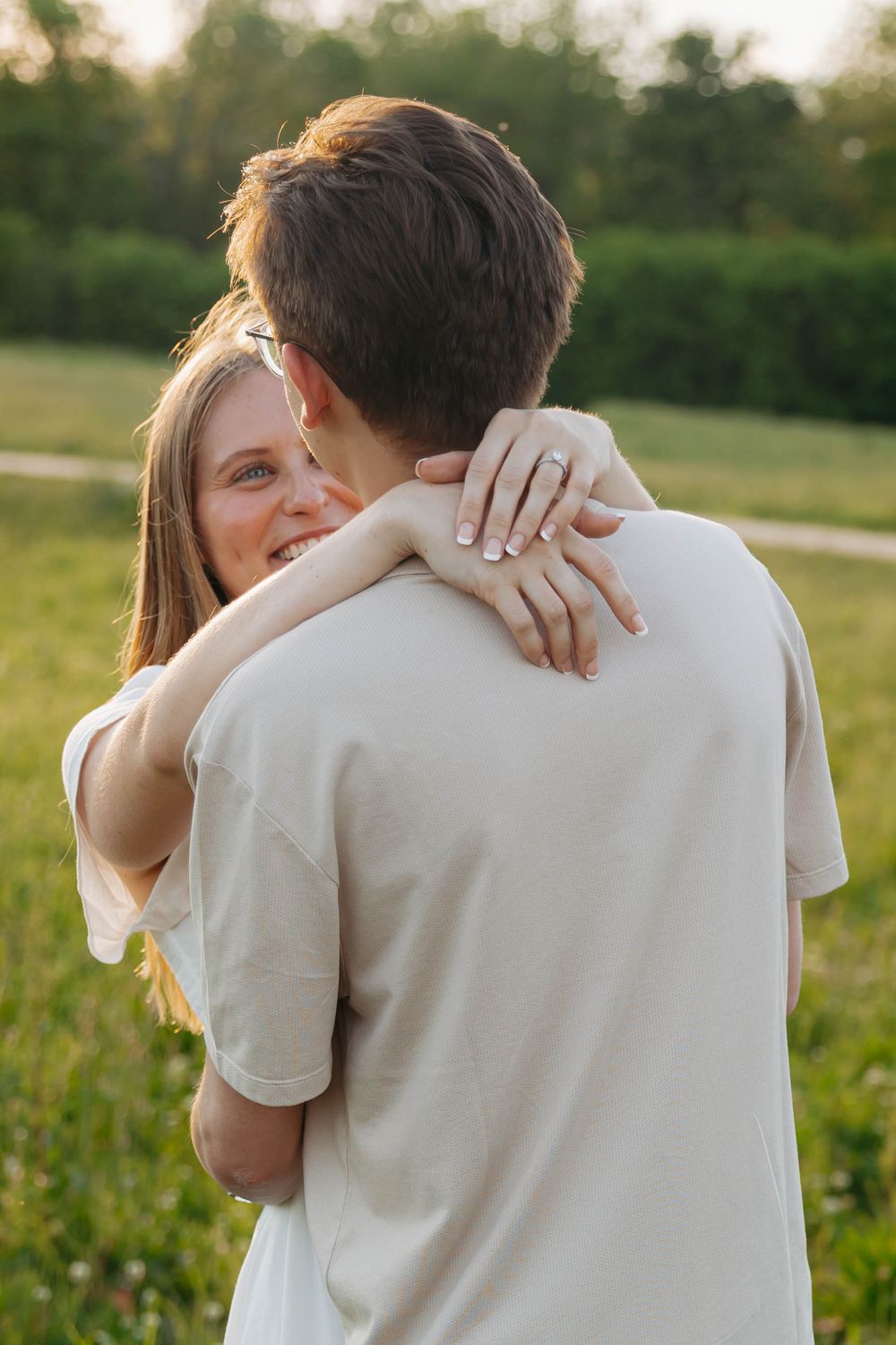 Grass field engagement session. Nashville, Tennessee Wedding Photographer