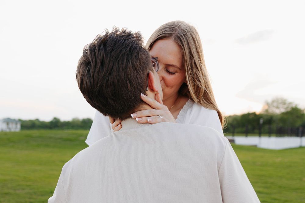 Grass field engagement session. Nashville, Tennessee Wedding Photographer