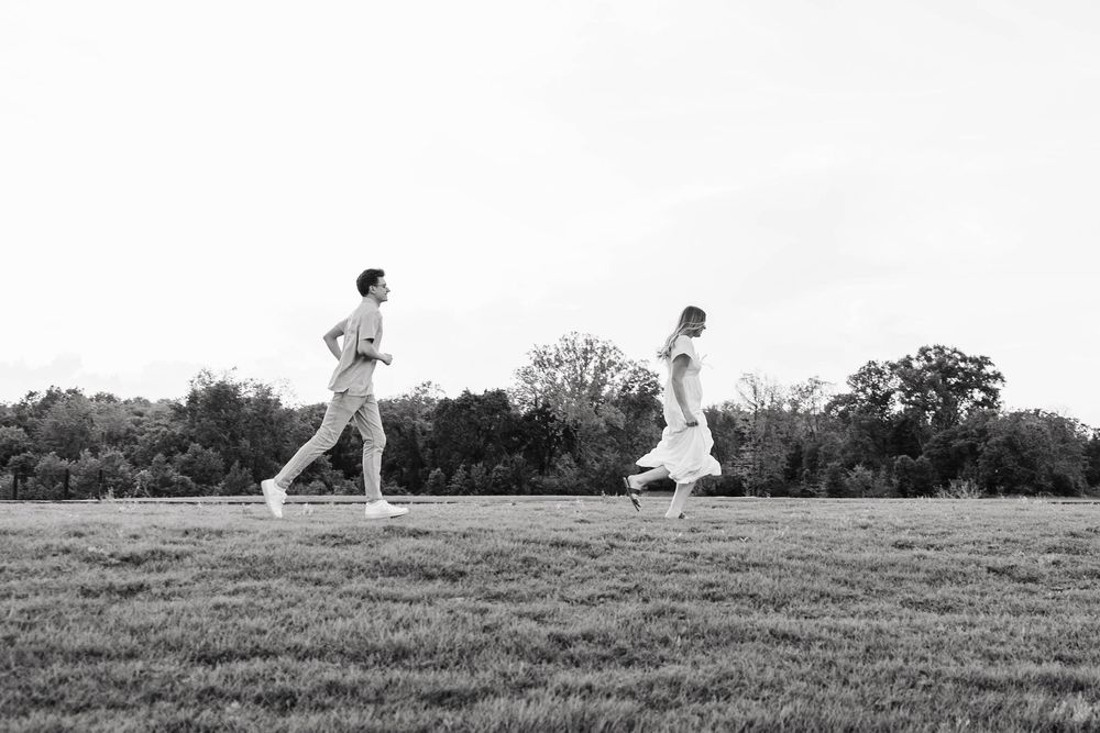 Grass field engagement session. Nashville, Tennessee Wedding Photographer