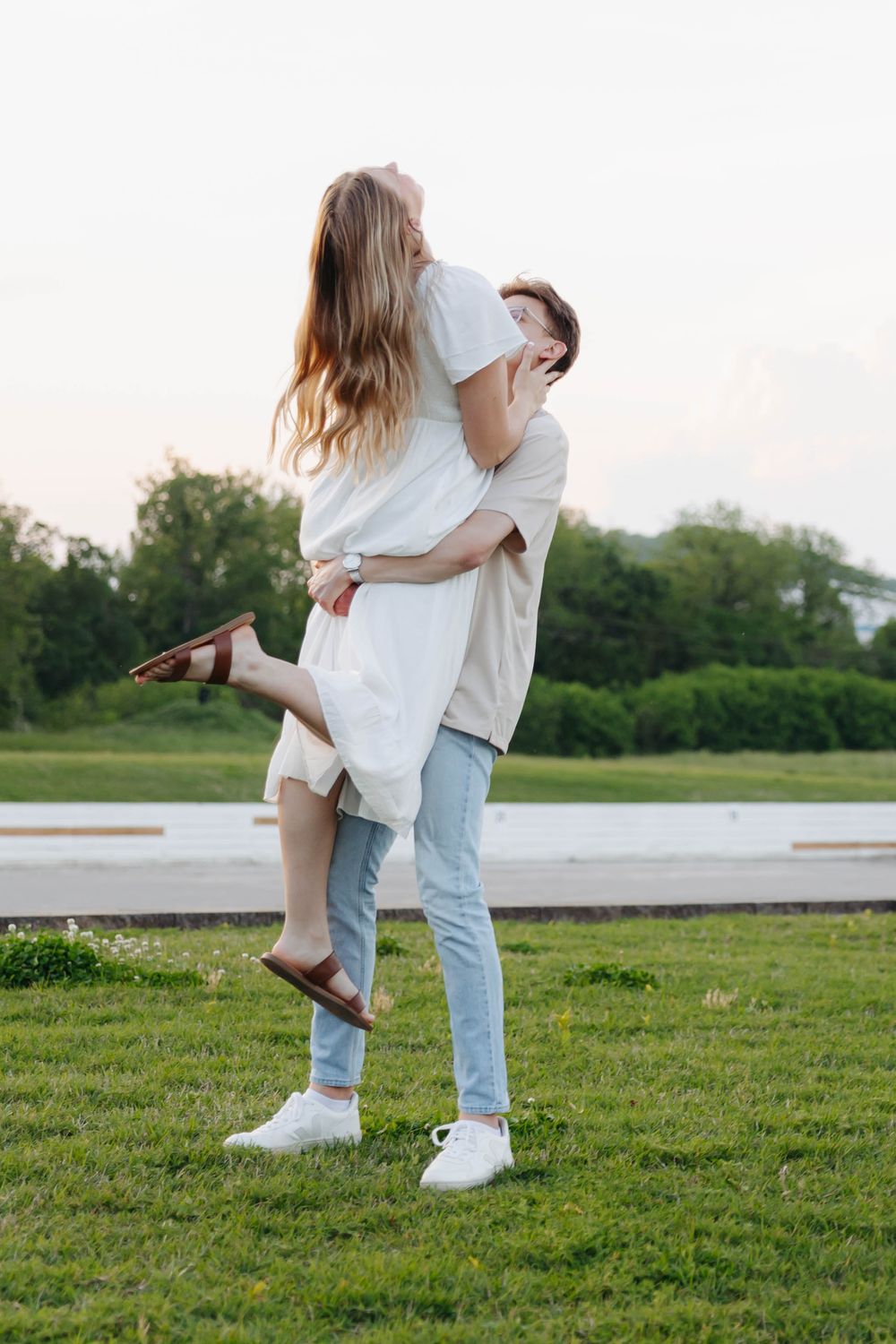 Grass field engagement session. Nashville, Tennessee Wedding Photographer