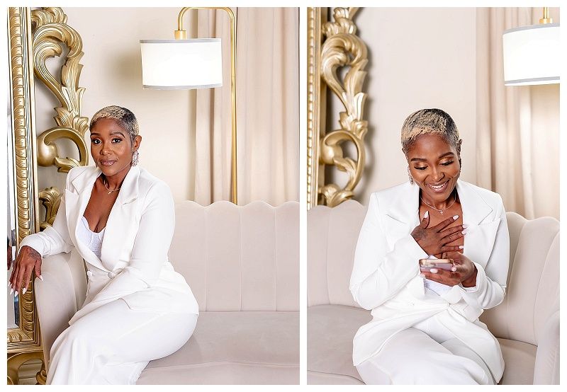 Professional business woman in white outfit during her West Palm Beach personal branding session