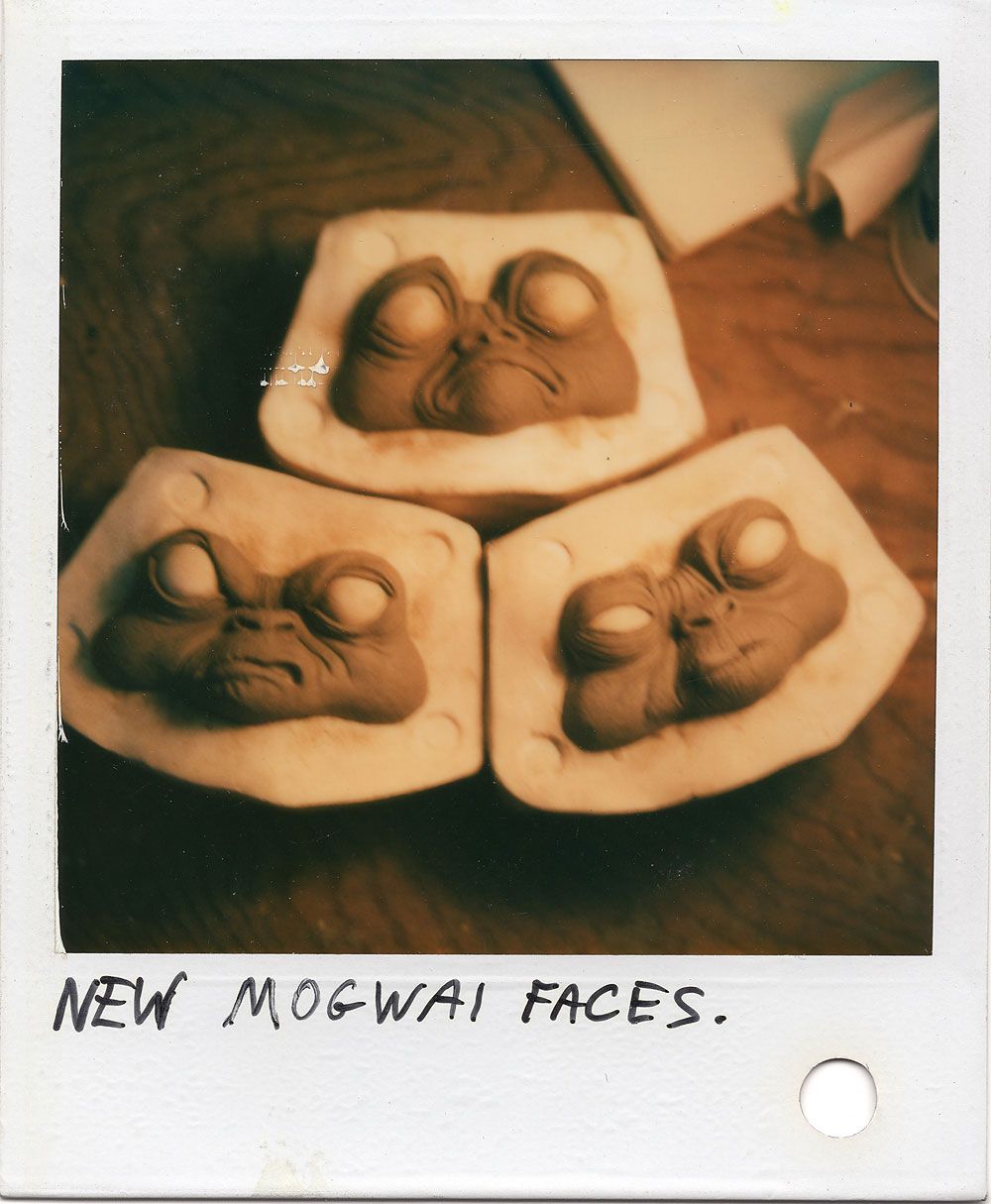Mogwai puppet faces from Gremlins