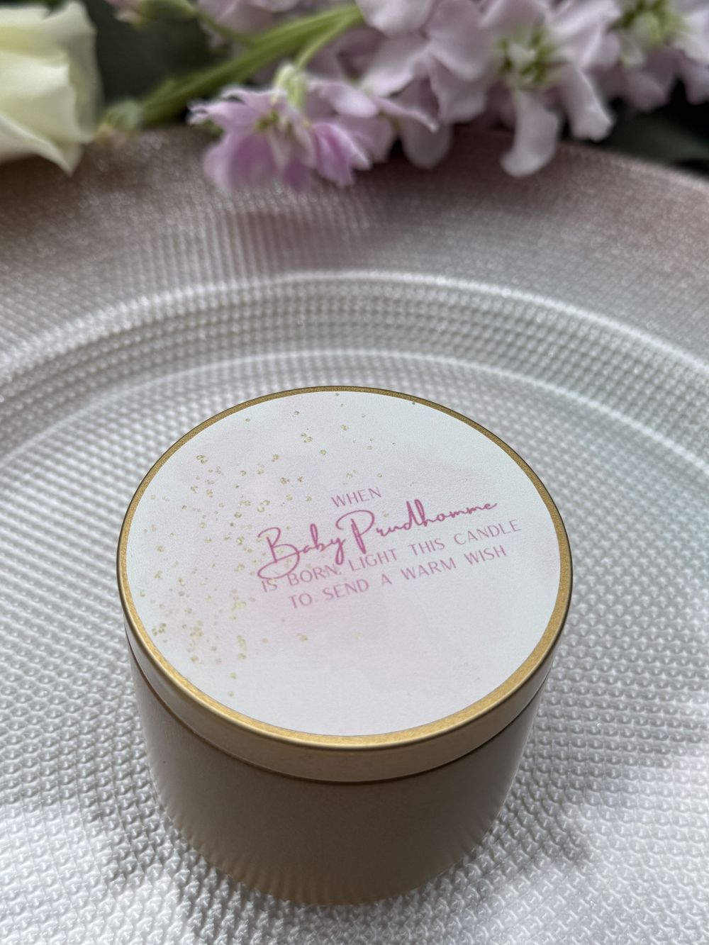 Pink and gold baby shower theme with personalized details by Columbus Ohio event planner