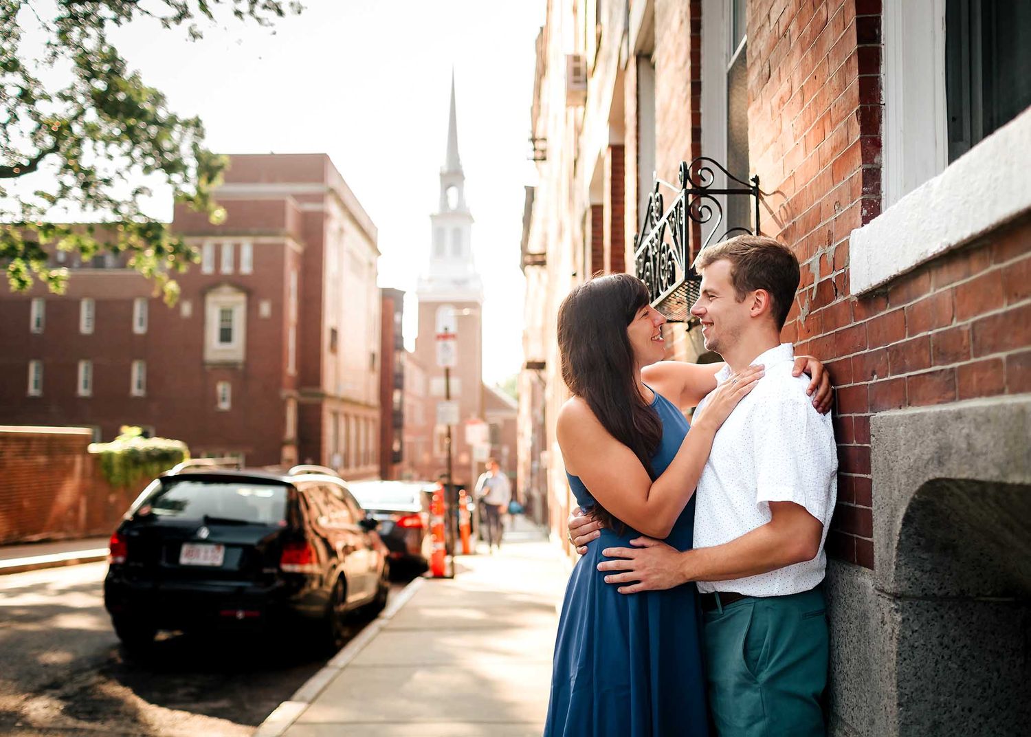 A walk through the north end neighborhood made for an authentically Boston Engagement Shoot on this warm summer morning.