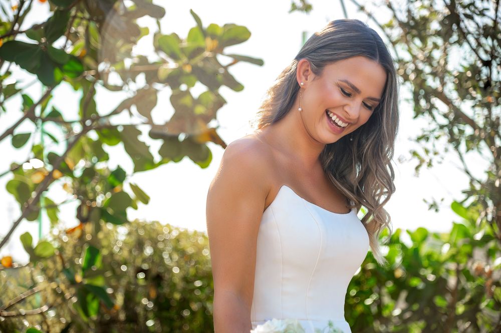 Rooftop ceremony setup with modern white florals by Treasure Coast wedding photographers