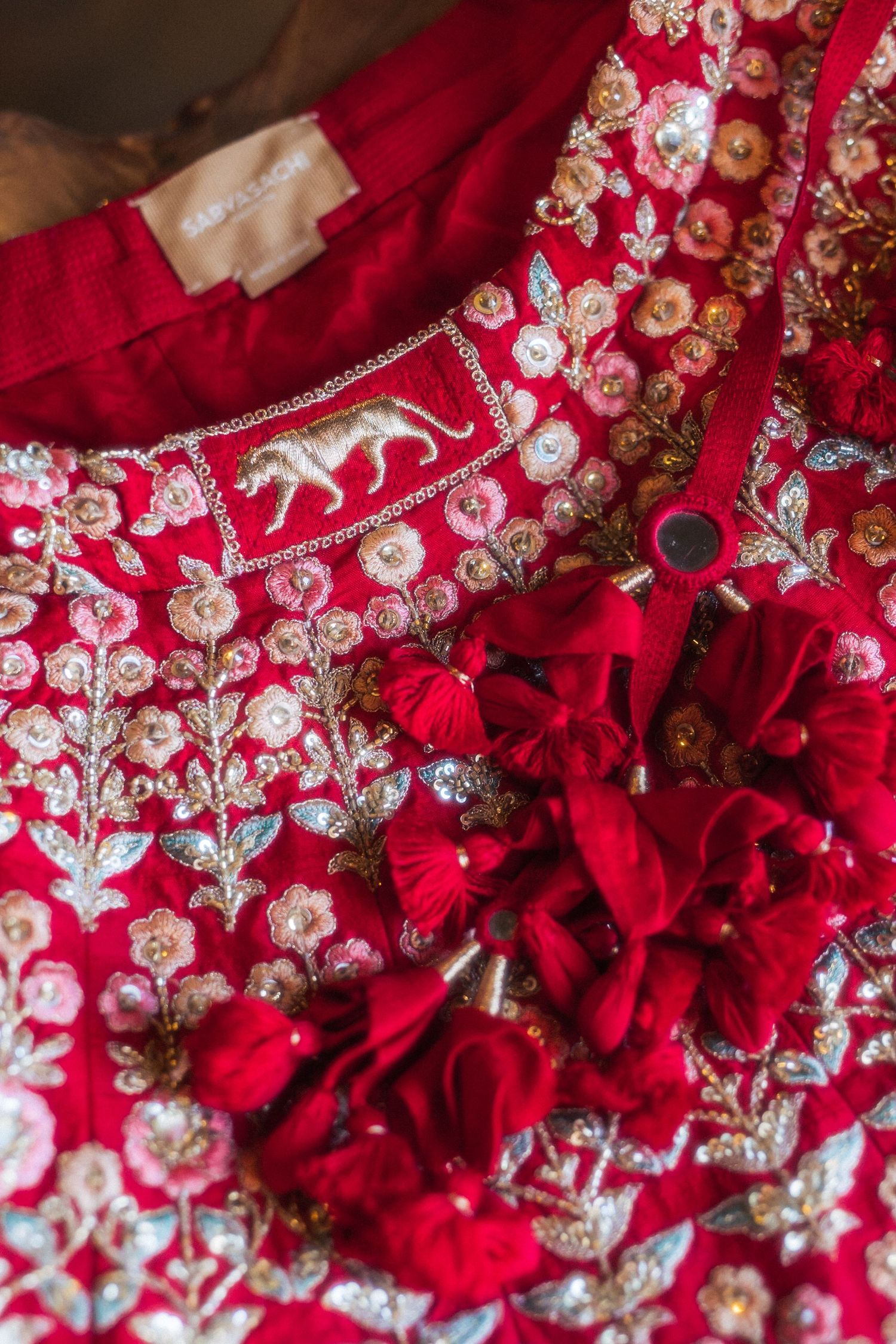 traditional South Asian wedding attire lehenga from sabyasachi in Penha longa resort portugal wedding photographer