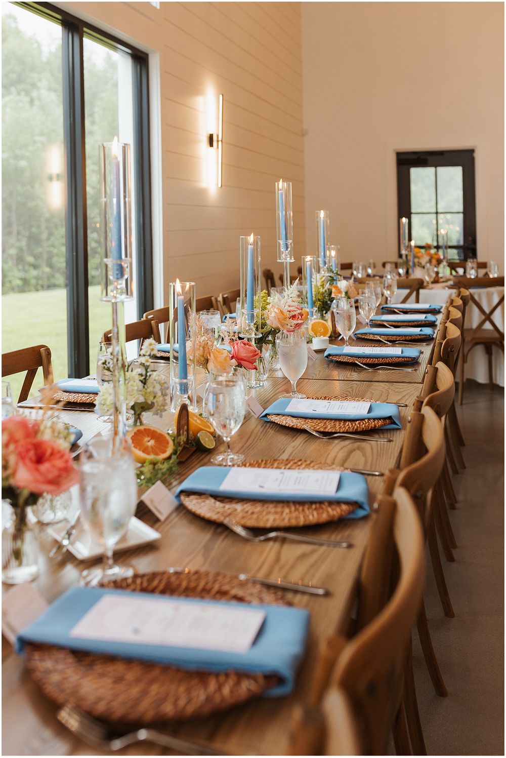Colorful wedding reception decor for NH wedding
