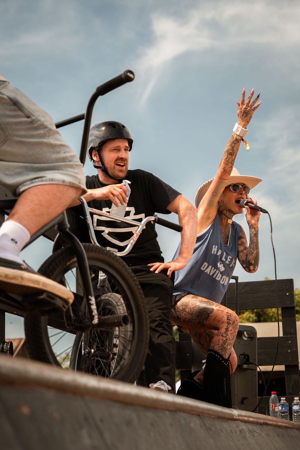 Les riders bmx de la team Harley-Davidson