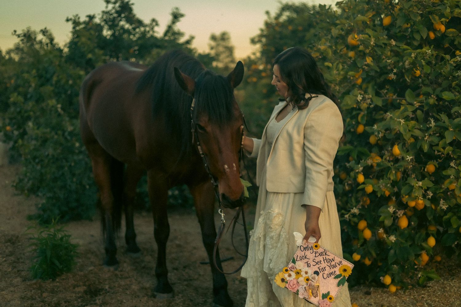 Graduation photography session with a horse in San Dimas California
