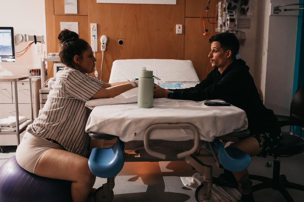 Brisbane Mater Mothers Hospital Birth Long Labour Natural Birth Photography with Husband Support System