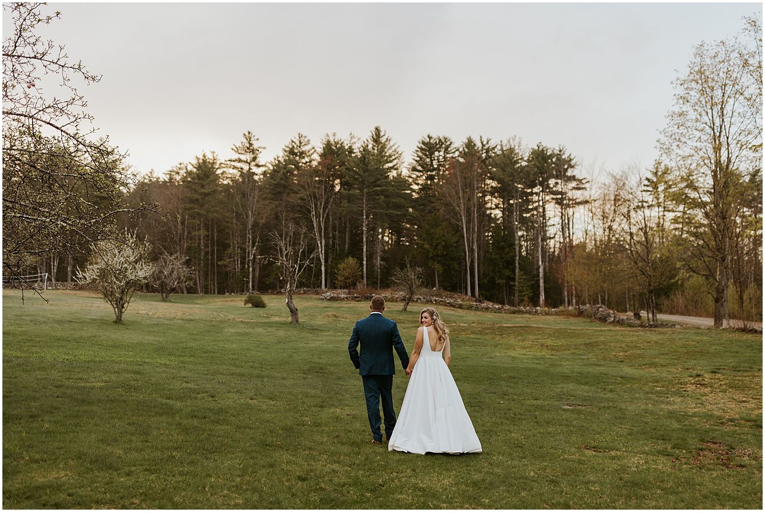 Bride and groom at their wedding at The Preserve at Chocorua