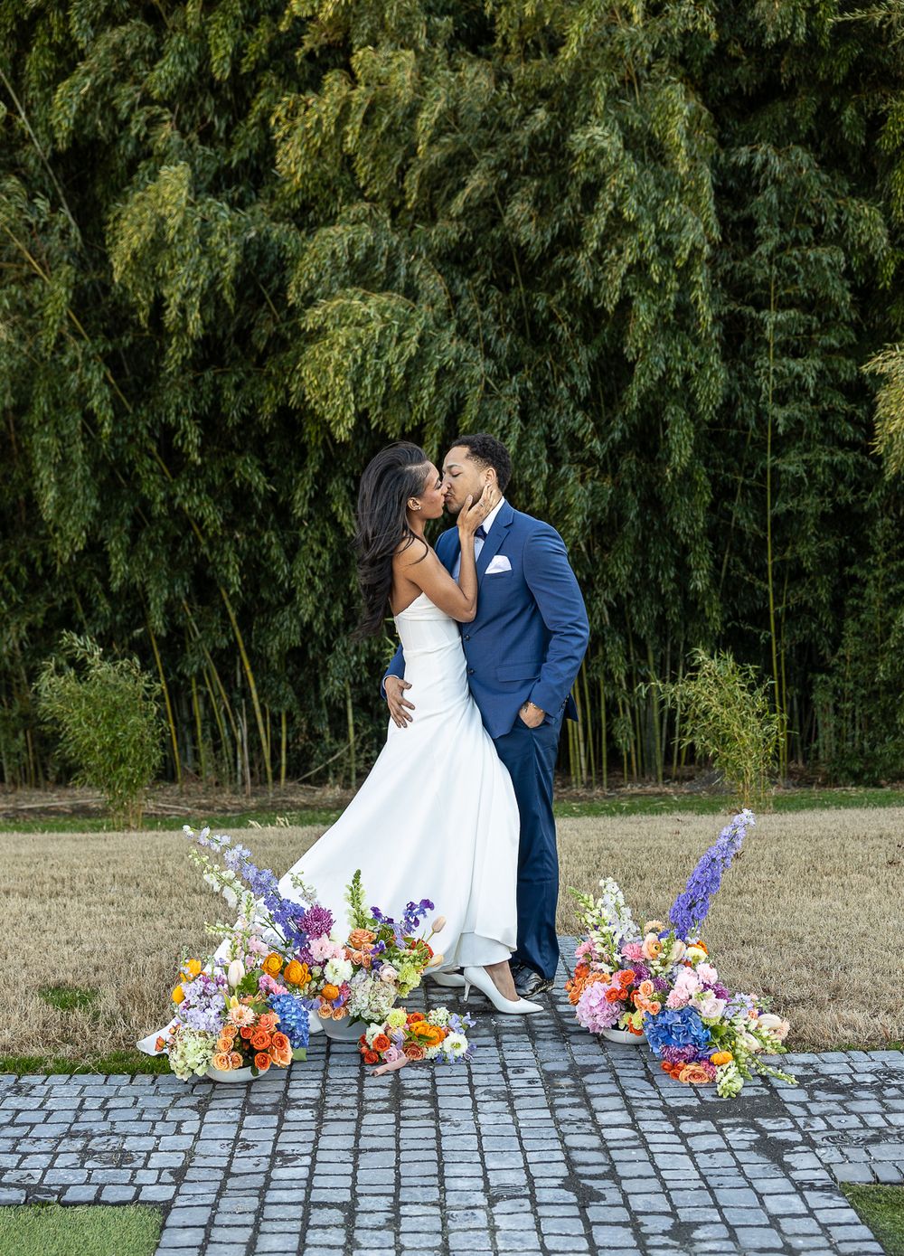 beautiful brides, black bride, black wedding, handsome groom, wedding photographer, ceremony, nc wedding photographer, couple poses, kissing