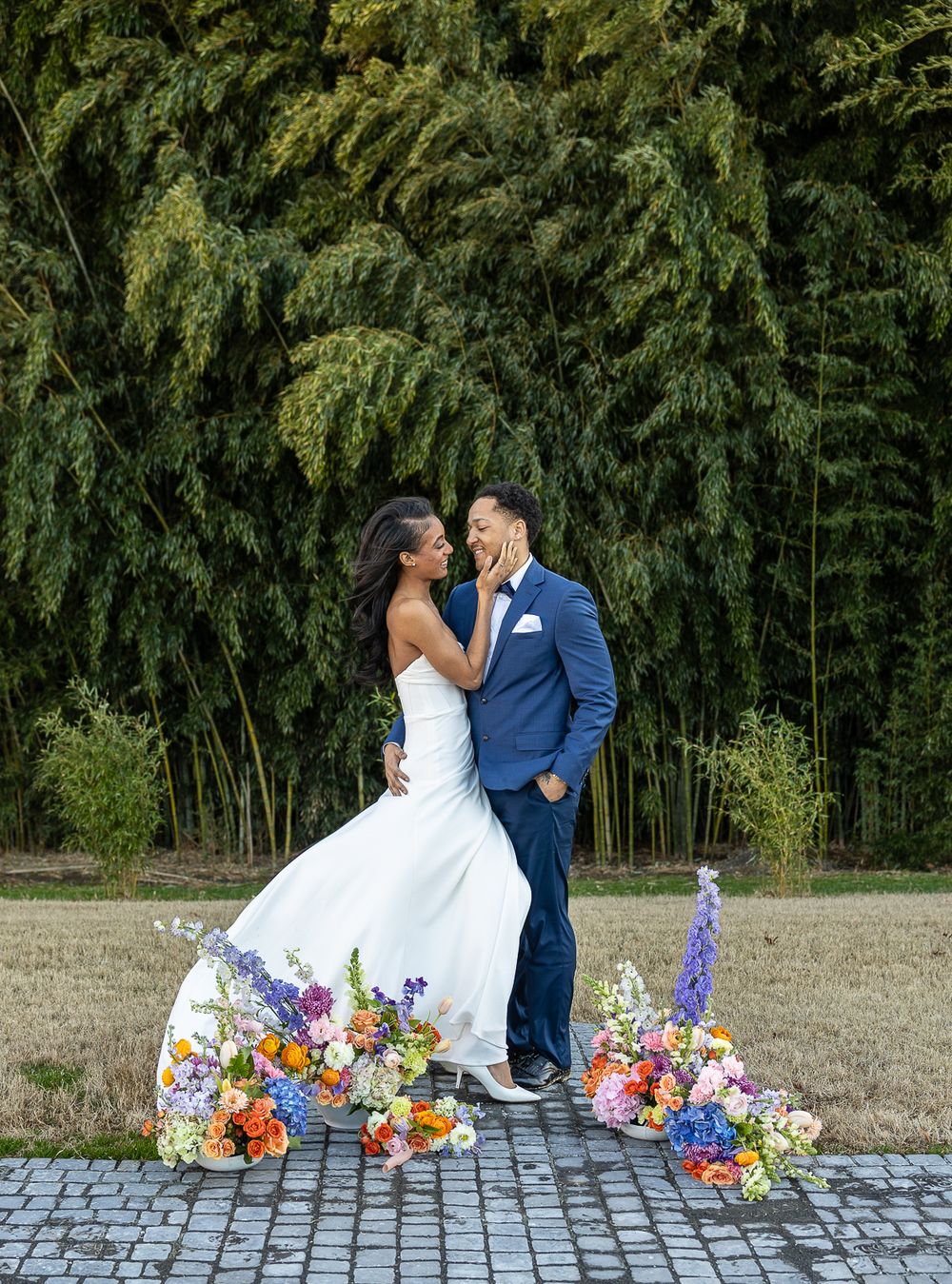 beautiful brides, black bride, black wedding, handsome groom, wedding photographer, ceremony, nc wedding photographer, couple poses, gown