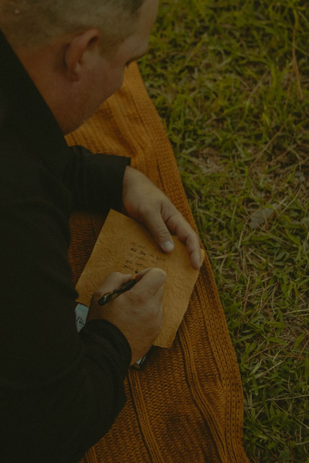 couple writing love notes to each other