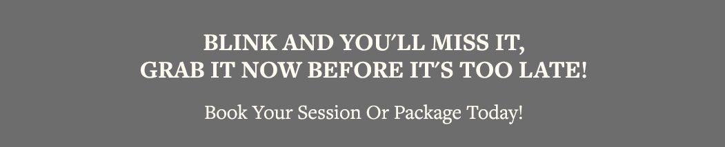 A dark gray banner with white text reading 'Blink and you'll miss it, grab it now before it's too late'.