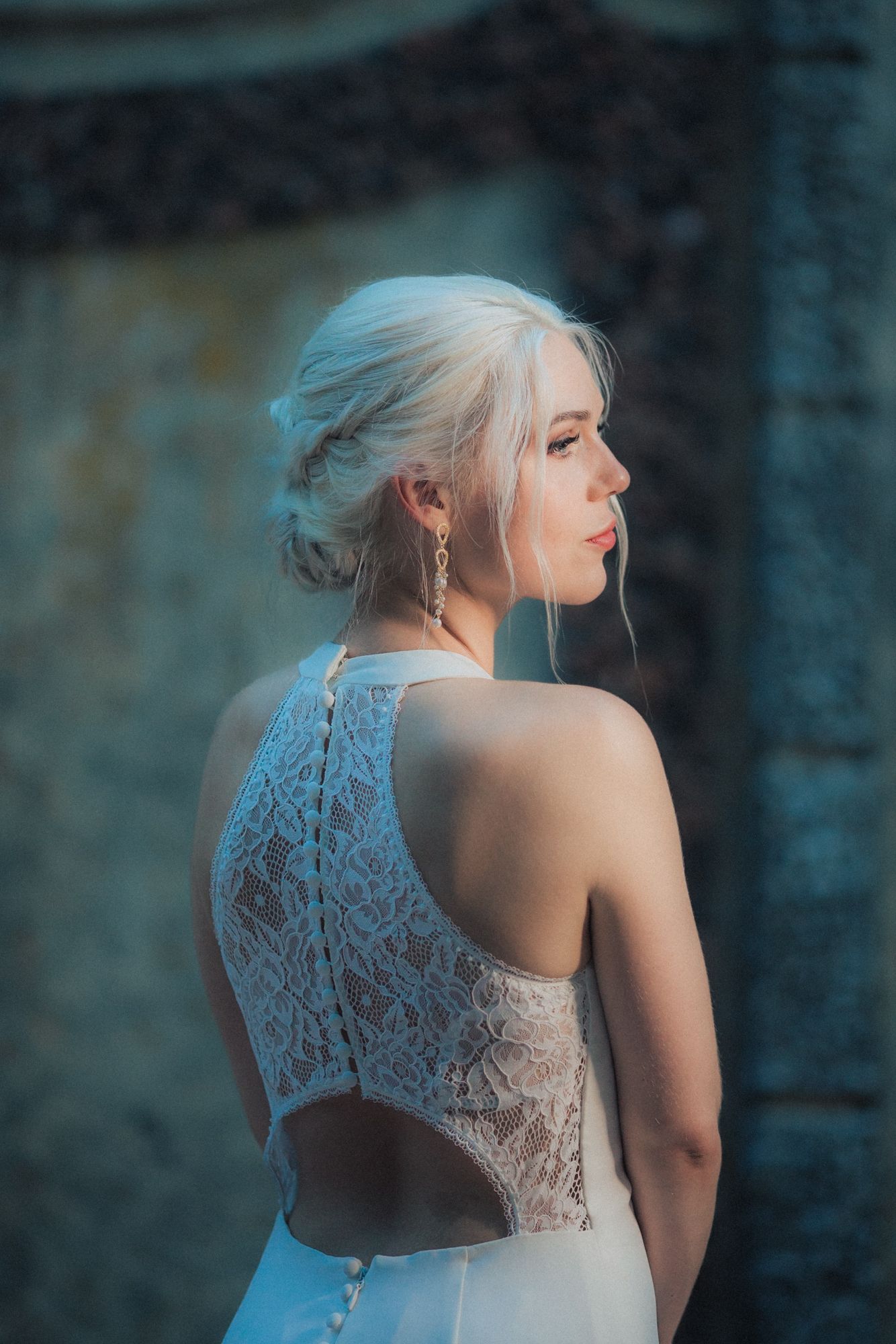 Elegant bridal portrait at casa dos penedos, an exclusive wedding venue by penha longa catering. captured by a Portugal wedding photographer