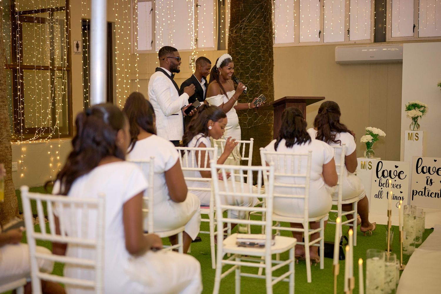 people seating at an event
