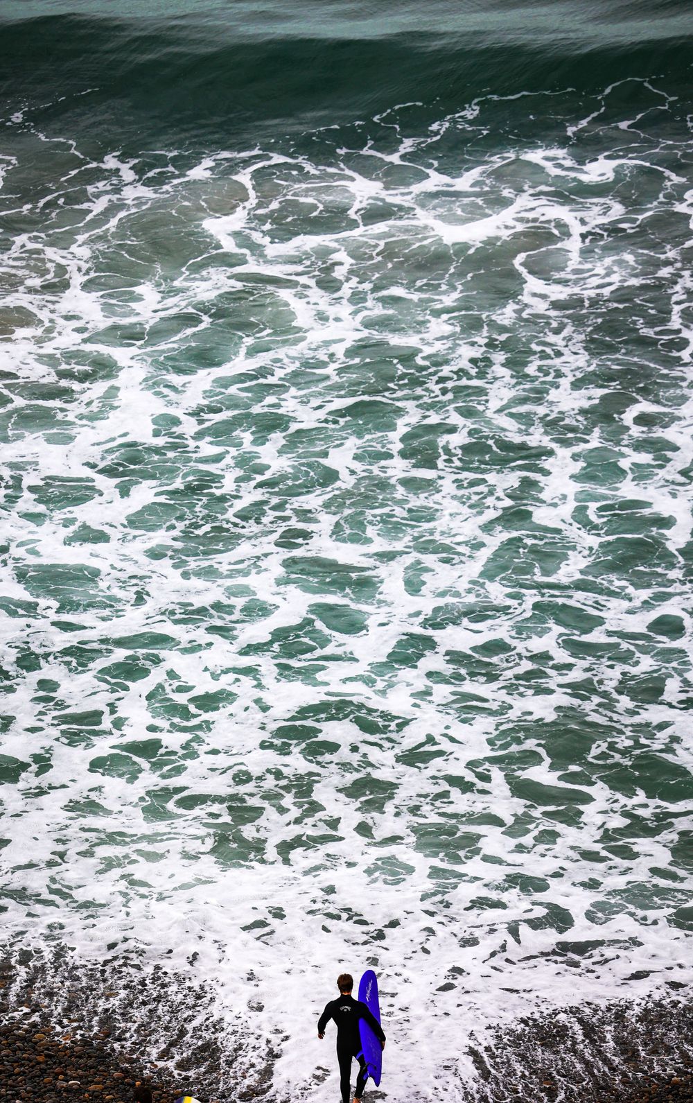 Surfer traveling in California