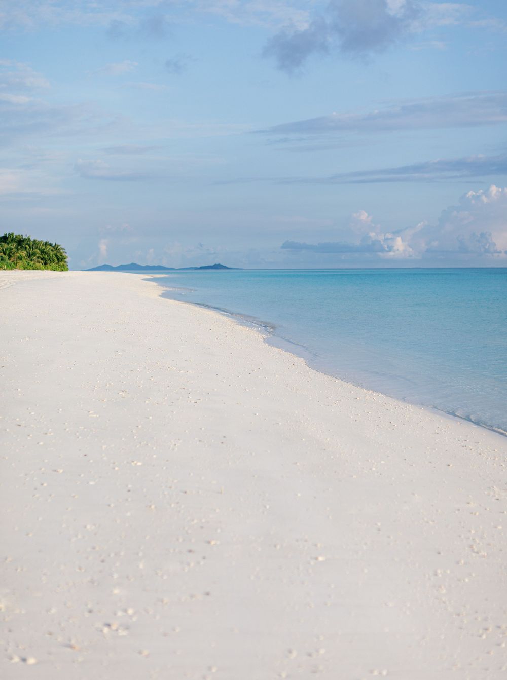 Stunning white beach at Amanpulo, Philippines.