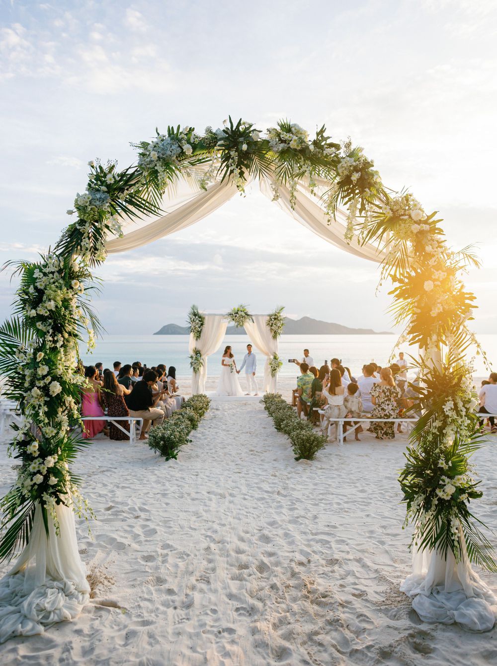 A beautiful beach wedding at Amanpulo, Philippines.