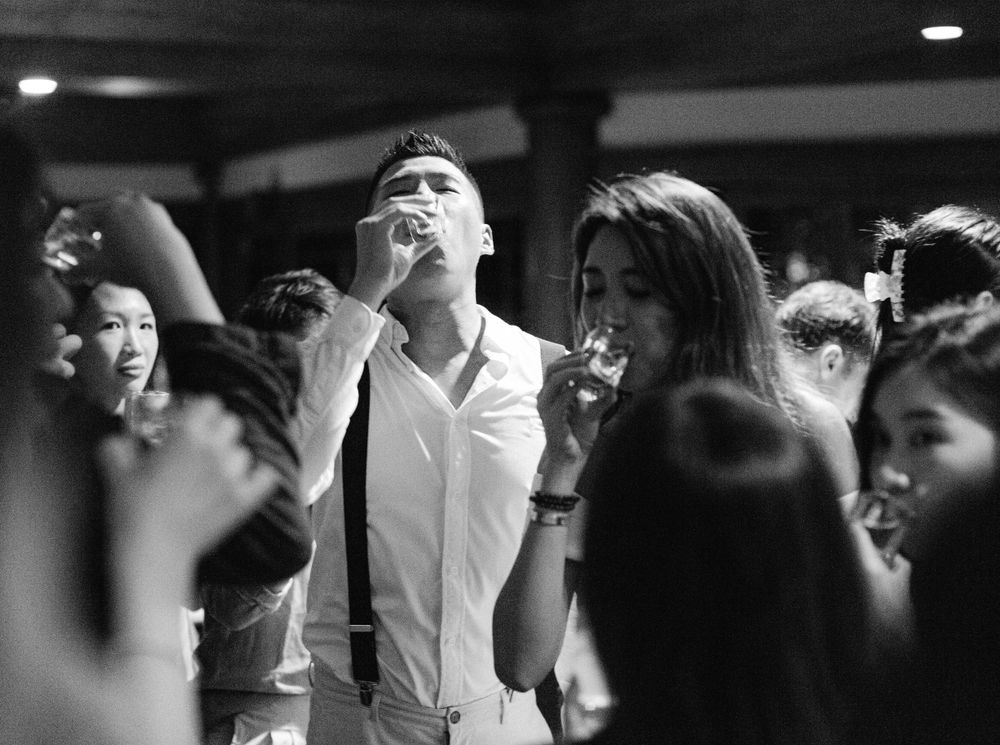 Wedding reception at luxurious Aman resort in Amanpulo, Philippines.