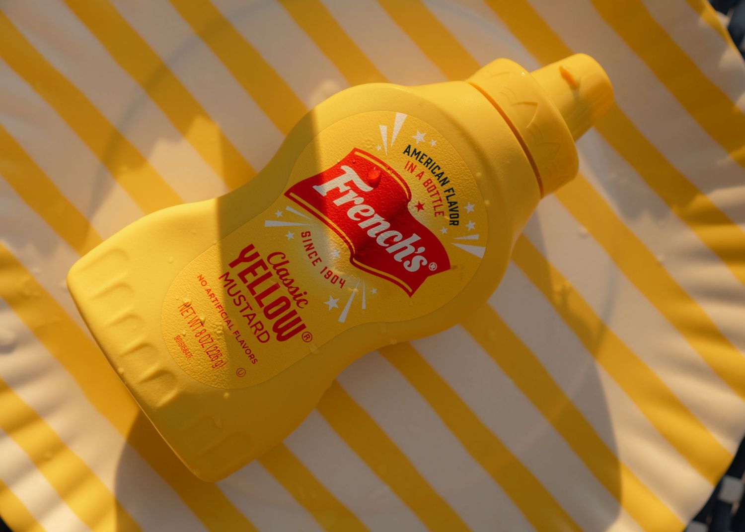 Flat Lay Yellow Mustard on yellow plate