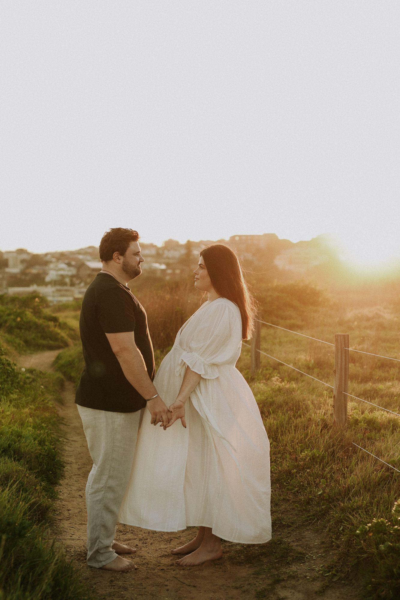 Martine Payne doing a materinity photoshoot with a newlywed couple in Sydney