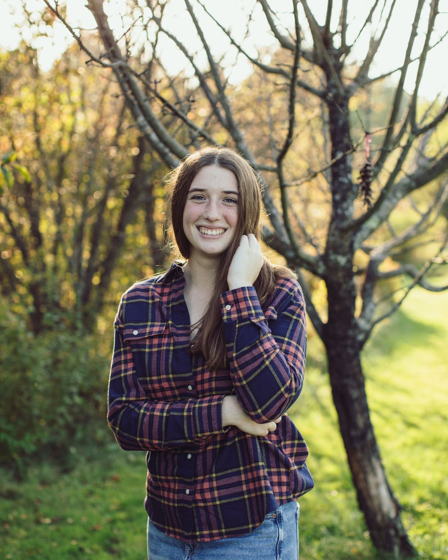 Professional senior photo of a woman smiling