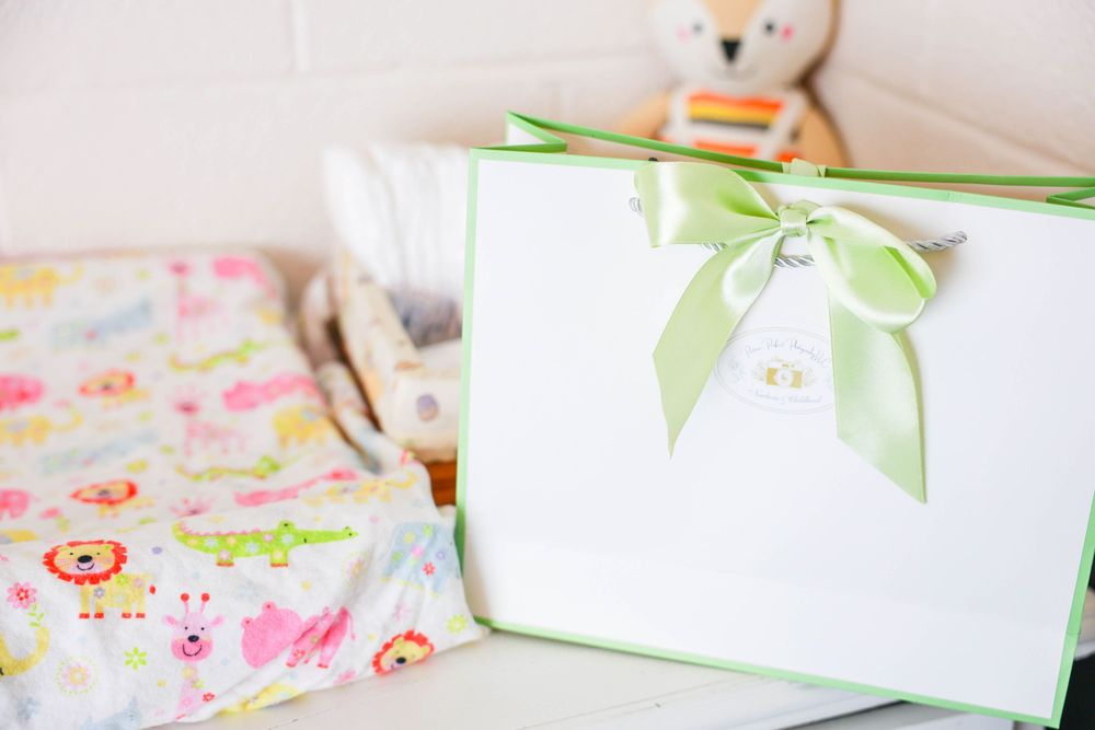 gift bag included in custom luxury newborn studio in in Carlsbad New Mexico. Newborn Photography. Maternity Photography. Newborn Pictures