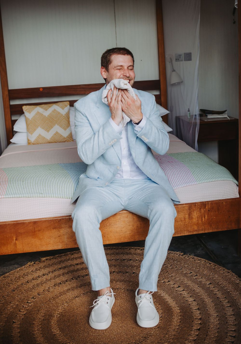 Groom prep - Destination wedding at Cosmos Villa in Soufriere, St Lucia