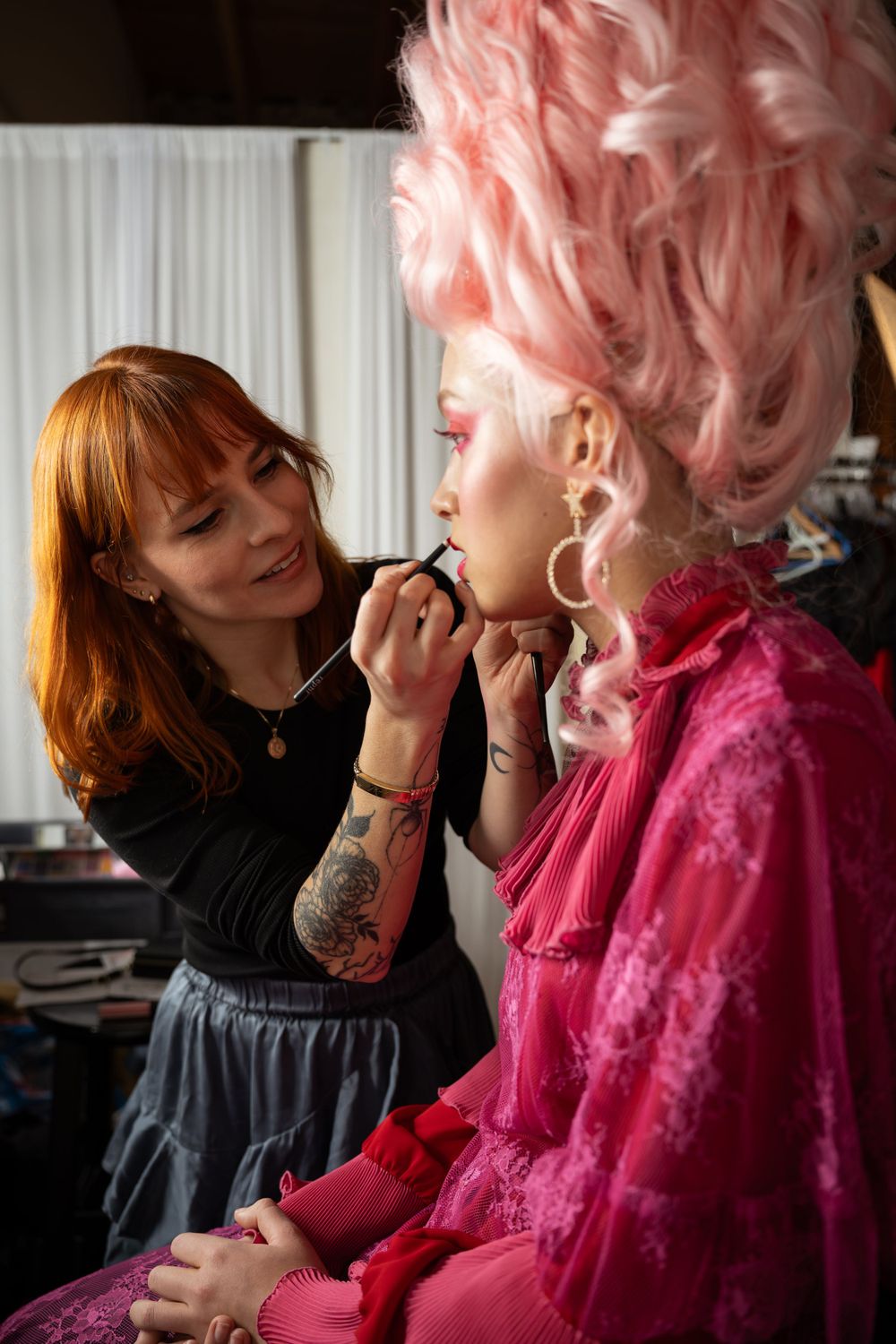 Chicago backstage content showcasing the work of Leanna Ernest and model Athena Shank with Option 1 Models.