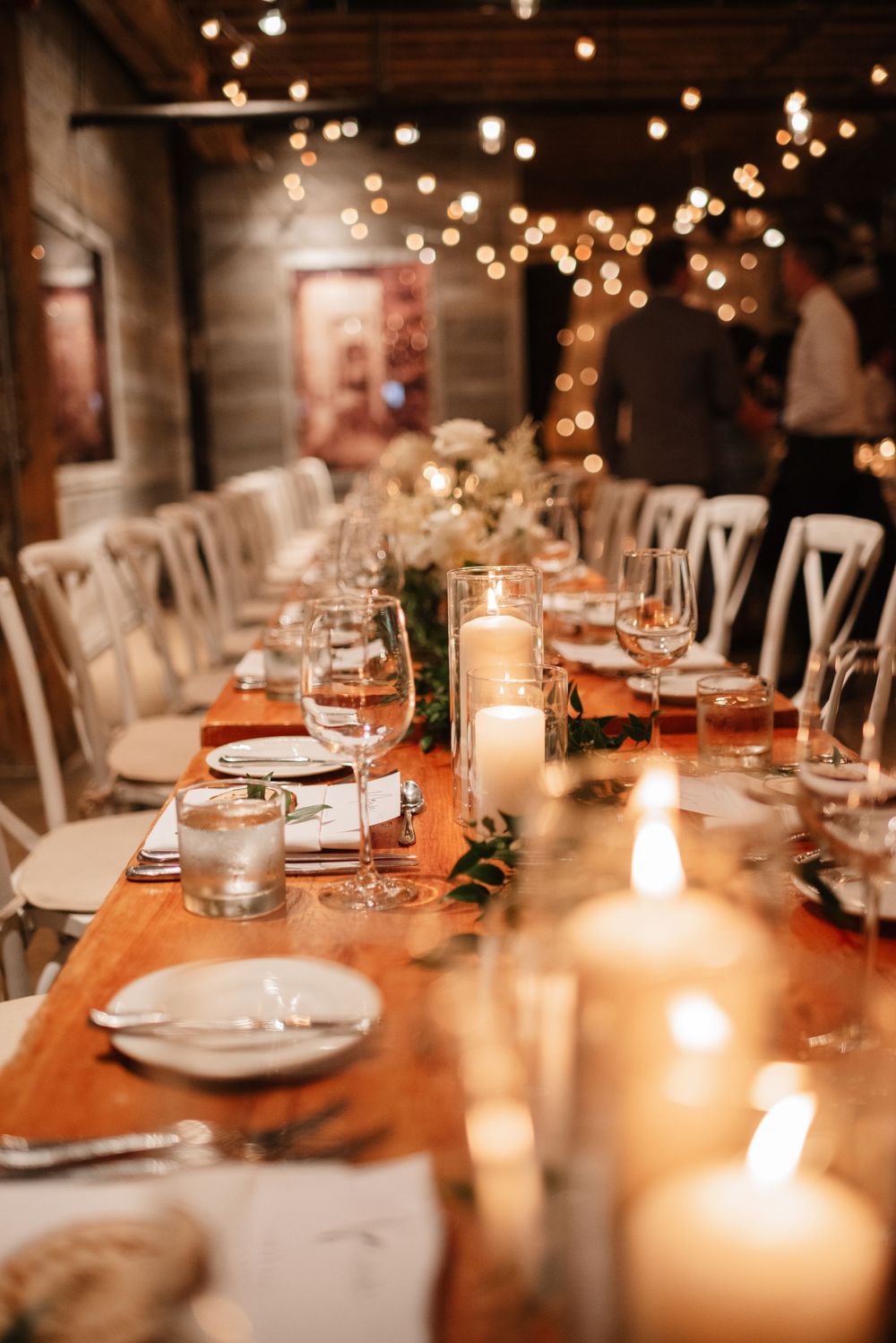 Table ideas dinner wedding reception at The loft distillery district, by Toronto Wedding Photographer Jess GC Photography
