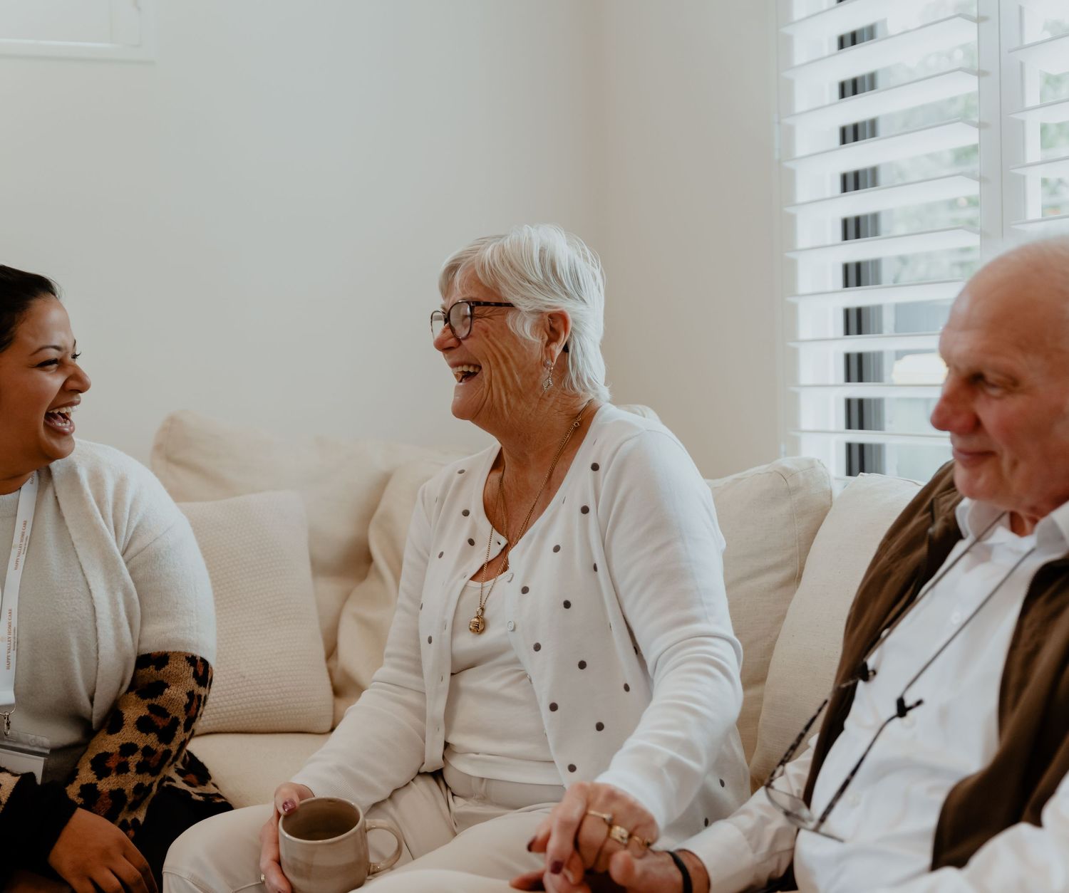 Branding photograph of Happy Valley Home Care team in a relaxed and welcoming setting