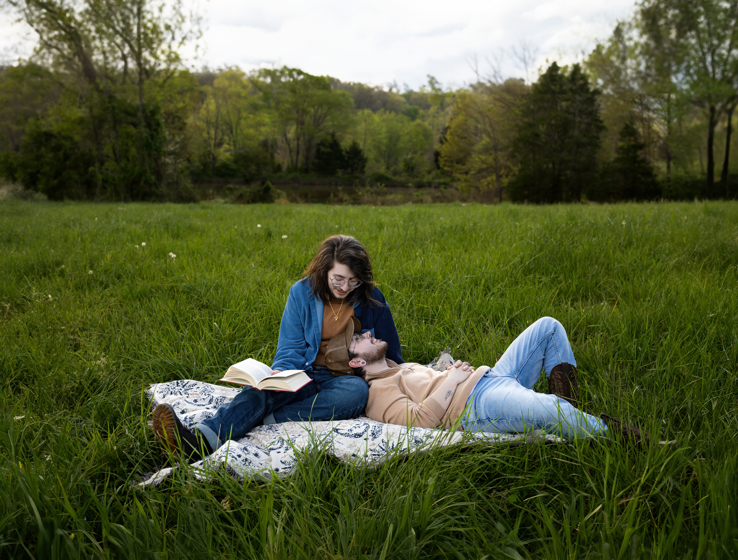LGBTQ engagement photo shoot with natural mountain backdrop in Kentucky